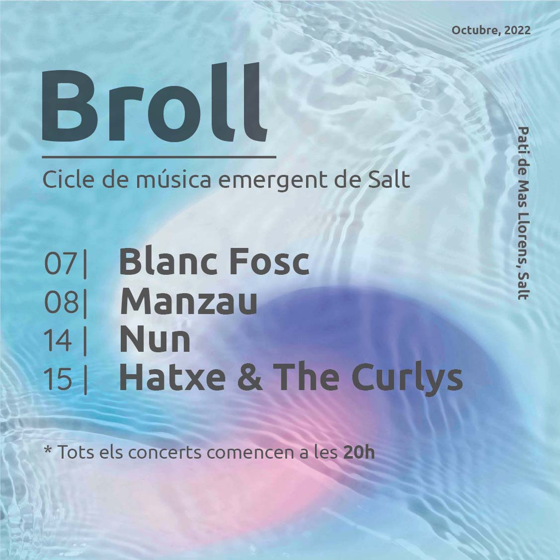 BROLL | Arriba la 2a edició del ‘Broll’, el cicle de música emergent de Salt, amb quatre projectes liderats per dones